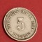 5 pfennig 1906 G [rara, tiraj redus, valoare ridicata], stare UNC (poze)