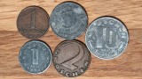 Austria -set de colectie bronz zinc- 1 2 5 10 groschen 1925 1928 1927 1949 1965