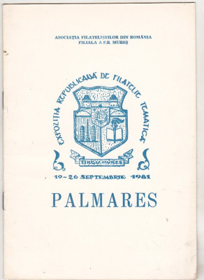 bnk fil Palmares Expozitia republicana filatelie tematica Targu Mures 1981 foto