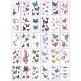 Cumpara ieftin Set 30 tatuaje temporare multicolore 10 x 6 cm, modele cu fluturi si elemente decorative