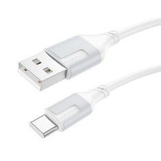 CABLU alimentare si date Borofone BX101, Fast Charging Data Cable pt. smartphone, USB la USB Type-C 3A, 1m, alb 6941991108280 (timbru verde 0.18 lei)