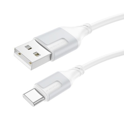 CABLU alimentare si date Borofone &amp;quot;BX101&amp;quot;, Fast Charging Data Cable pt. smartphone, USB la USB Type-C 3A, 1m, alb &amp;quot;6941991108280&amp;quot; (timbru verde 0.18 l foto