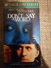 Casete video VHS -Michael Douglas - Don;t say a word - Film Limba Engleza