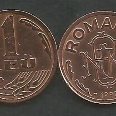 ROMANIA 1 LEU 1992 [2] XF++ , livrare in cartonas