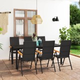 Cumpara ieftin Gossi set mobilier de gradina, 7 piese, negru si maro
