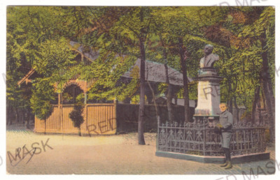 5553 - DETTA, Timis, Park, statue, Romania - old postcard - used - 1931 foto