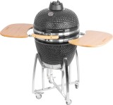 Gratar ceramic Kamado Egg 21 inch, &Oslash; 46,7 cm, negru, cu suport si roti