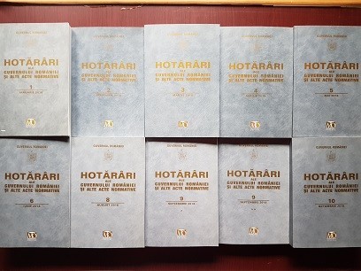 Hotarari ale guvernului Romaniei si alte acte normative 1 Ianuarie-31 Decembrie 2018 (10 volume, lipsa volumul 7 luna Iulie)