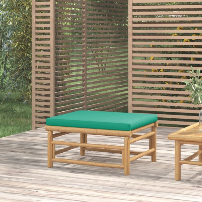 vidaXL Taburet de grădină, pernă verde, bambus 362295