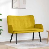 vidaXL Canapea cu două locuri Galben 115 x 61 x 87 cm Catifea 42028919