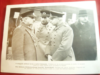 Fotografie ww2 tiparita -Delegatie Militara Turca in Germania ,dim.18x24 cm foto