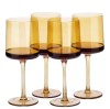 Set 4 pahare Vin Navaris, 400 ml, cu picior, auriu, design modern, 56212.06