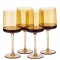 Set 4 pahare Vin Navaris, 400 ml, cu picior, auriu, design modern, 56212.06
