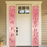 Set de 2 bannere pentru aniversare WEALLIN, poliester, roz, 180 x 30 cm