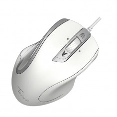 Mouse cu fir Torino Hama, 1200 dpi, 6 butoane, USB, Gri/Alb