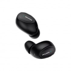 Casti audio TWS Awei T16, Bluetooth 5.0, WaterProof, Statie incarcare 300 mAh, Negru foto