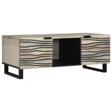 VidaXL Masă de cafea Alb, Negru 100 x 50 x 40 cm Lemn de mango solid
