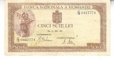 B12 - Bancnota Romania - 500 lei emisiune ianuarie 1943 - filigran vertical