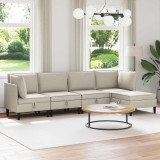 vidaXL Set de mobilier pentru living 5 pcs Ovăz Țesătură 3413786