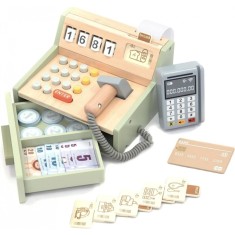 Jucarie casa de marcat din lemn cu accesorii 35 piese UMU Toys