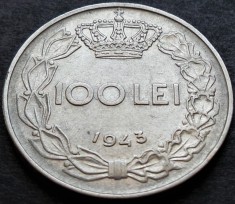 Moneda istorica 100 LEI - ROMANIA / REGAT, anul 1943 * cod 3799