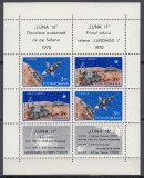 1971 LP 756 a LUNA 16 SI LUNA 17 BLOC DE 4 MARCI + 4 VINIETE DIFERITE MNH