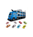 Camion jucarie cu 6 masinute, lansator, lungime 2 m albastru, Oem