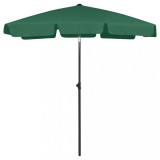 vidaXL Umbrelă de soare de plajă, verde, 180x120 cm