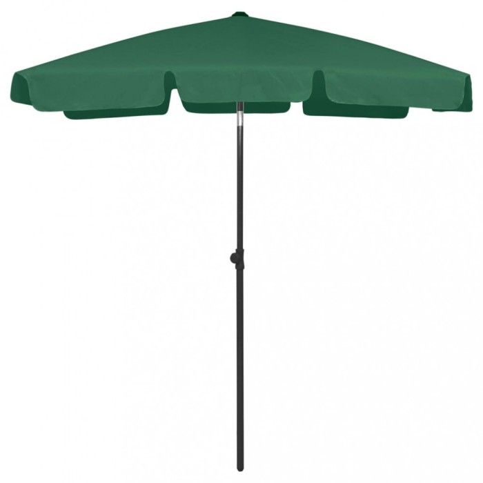 vidaXL Umbrelă de soare de plajă, verde, 180x120 cm 314720