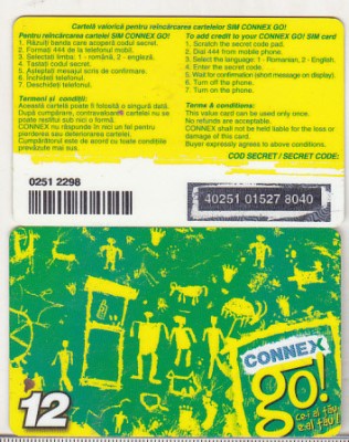 bnk card Romania - Connex - reincarcare Go! 12 - RO-CON-REF-0017D foto