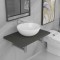 vidaXL Set mobilier de baie, 2 piese, gri, ceramică 279332