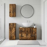 Cumpara ieftin Set de cabinet pentru baie cu 3 piese HOORN Stejar fumuriu