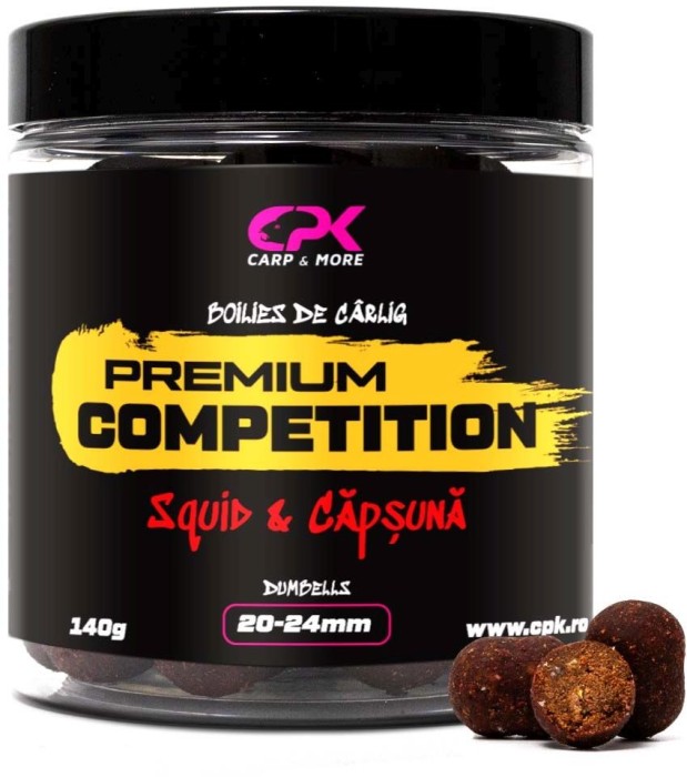 Boilies De Carlig CPK Premium Competition Dumbells, Squid-Capsuna, 20-24mm, 140g