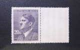 Boemia și Moravia 1942 Serie Uzuală Adolf Hitler Valoare Mare 20 Korun cu C&acirc;mp Alb Lateral MNH Neștampilat - A0029