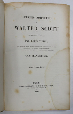 OEUVRES COMPLETES de WALTER SCOTT , TOME CINQUIEME , 1845 foto