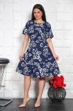 Cumpara ieftin Rochie Clos Yves cu Imprimeu Floral Gloris Navi, Marimea 54, Rochie Ocazie Eleganta