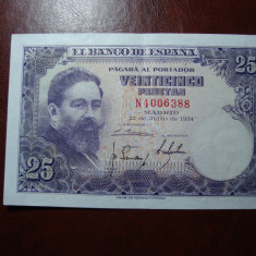 SPANIA 25 PESETAS 1954 SUPERBA