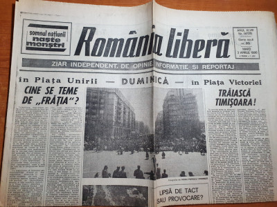 romania libera 3 aprilie 1990-manifestatie in piata unirii si piata victoriei foto