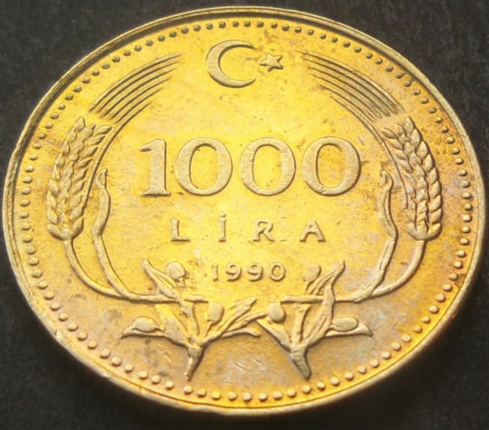 Moneda 1000 LIRE - TURCIA, anul 1990 * cod 1428 = A.UNC