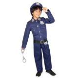 Costum politist KidMania&reg; cu sapca si catuse pentru baieti 7-8 ani 122-128 cm