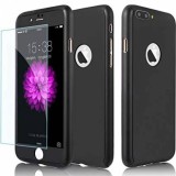 Husa pentru Apple iPhone 6 Apple iPhone 6S Negru Fullcover cu acoperire completa 360 grade cu folie protectie de sticla, MyStyle