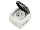 Conector alimentare AC 250VAC 16A IP55 pentru montaj pe perete