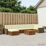 vidaXL Set de canapele de exterior cu pernă 8 pcs Natural și Crem 3383668