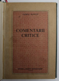 COMENTARII CRITICE de AUREL MARIN , 1942