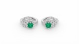 Cumpara ieftin Cercei din Argint 925 Model Impletit cu Zirconiu Verde Smarald si Cristale Pave