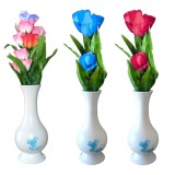 Vaza Iluminata LED cu Flori Artificiale, 57cm, 220V, 3 Modele, Decorativa, Romantica, Cadou Unic