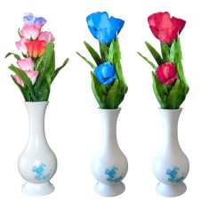 Vaza iluminata LED cu flori, 220V, 57cm, 3 modele