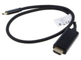 Cablu adaptor USB 3.2 la HDMI 0,5m cu mufă USB-C aurită, negru