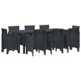 Cumpara ieftin Set de masa pentru gradina 9 buc. Antracit Polipropilena
