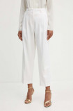 MICHAEL Michael Kors pantaloni din in culoarea alb, drept, high waist